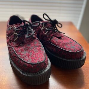 TUK Red Floral Creepers